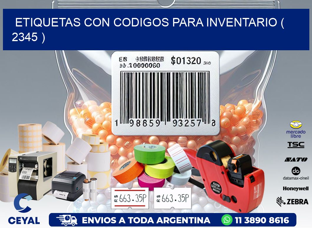 ETIQUETAS CON CODIGOS PARA INVENTARIO ( 2345 )