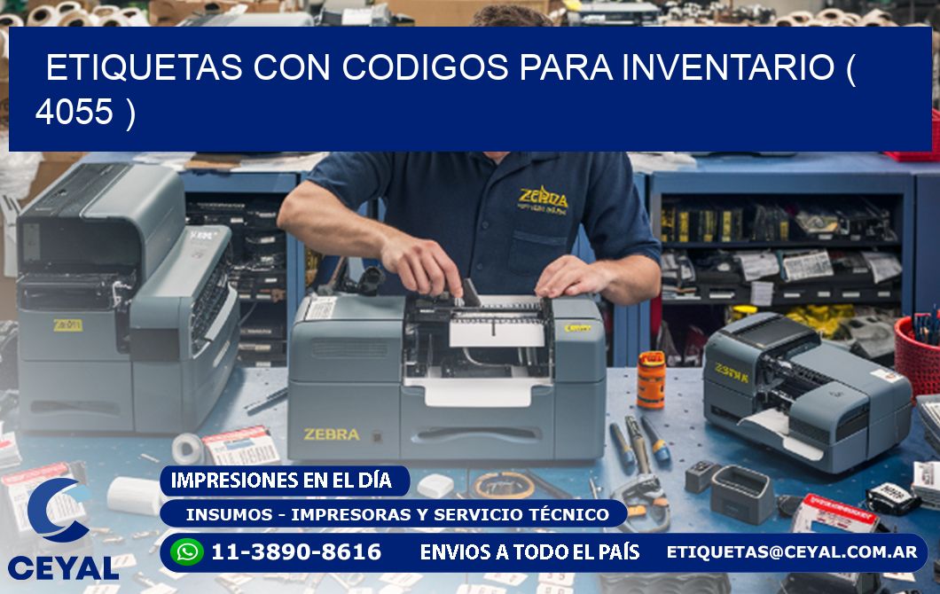 ETIQUETAS CON CODIGOS PARA INVENTARIO ( 4055 )