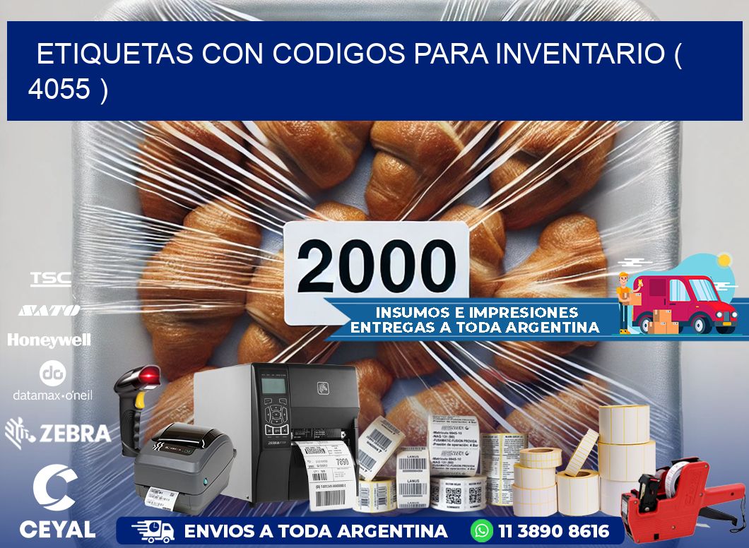 ETIQUETAS CON CODIGOS PARA INVENTARIO ( 4055 )