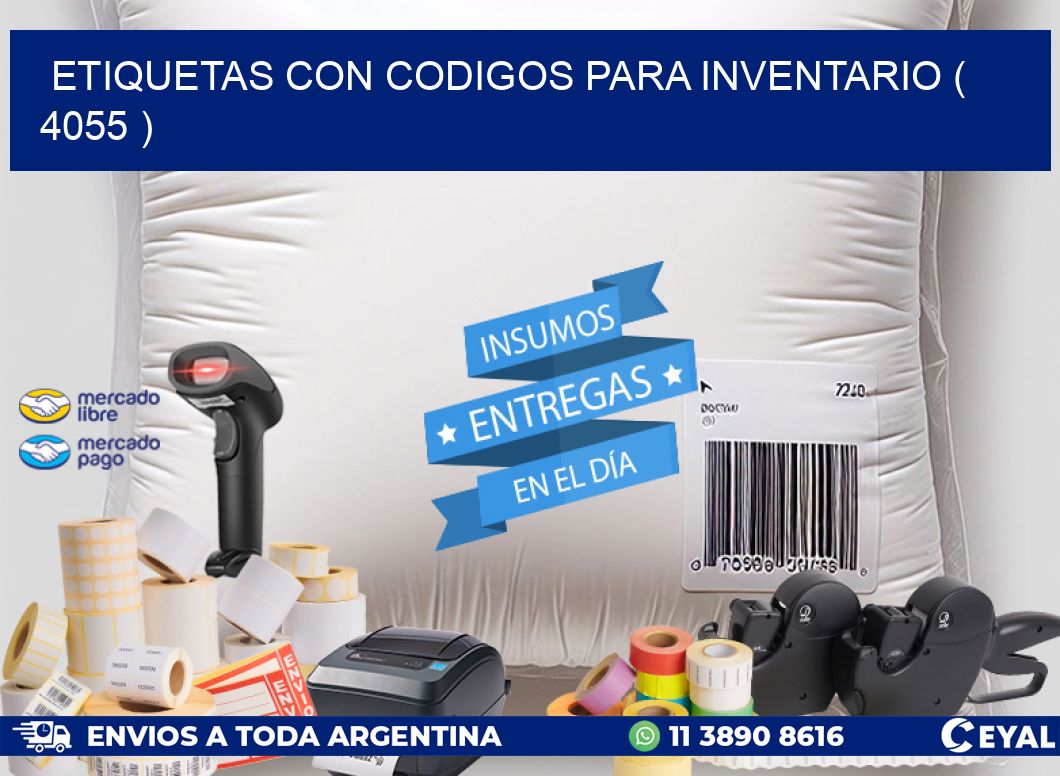 ETIQUETAS CON CODIGOS PARA INVENTARIO ( 4055 )