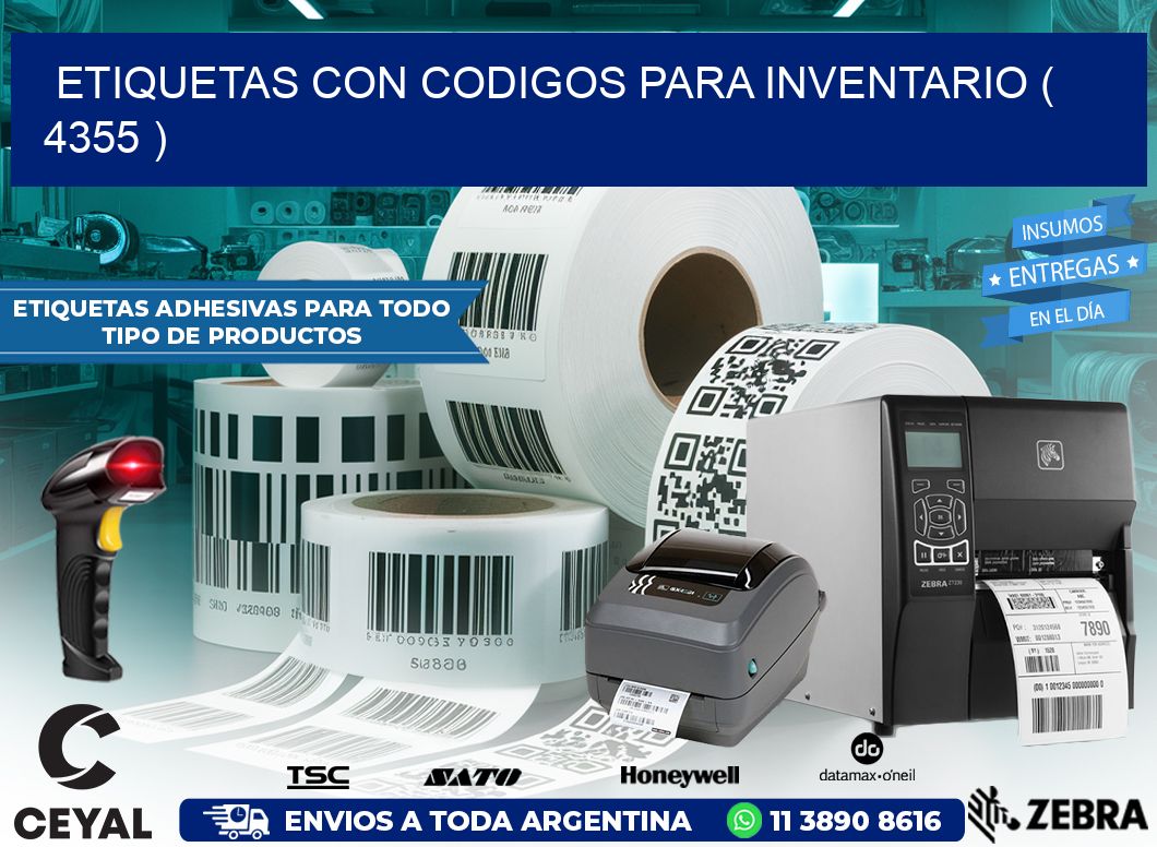 ETIQUETAS CON CODIGOS PARA INVENTARIO ( 4355 )