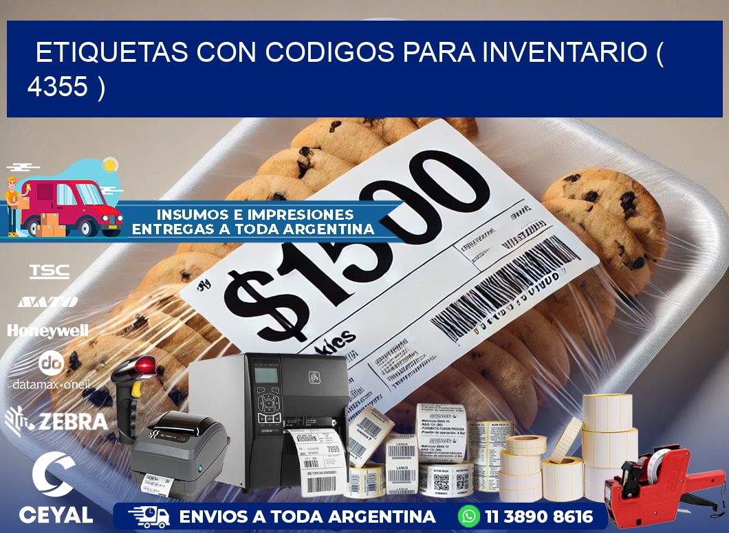 ETIQUETAS CON CODIGOS PARA INVENTARIO ( 4355 )