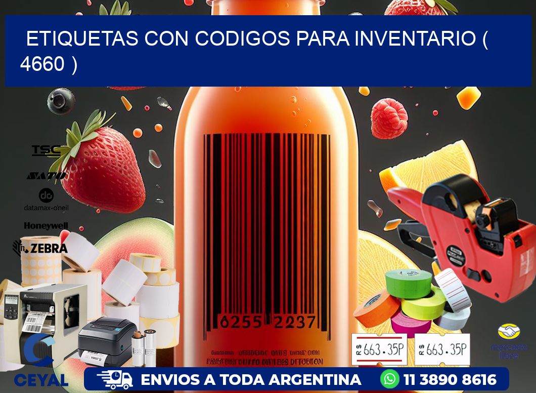 ETIQUETAS CON CODIGOS PARA INVENTARIO ( 4660 )