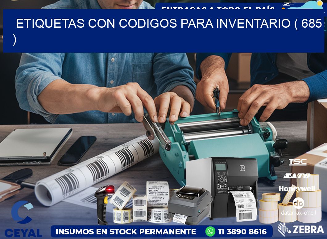 ETIQUETAS CON CODIGOS PARA INVENTARIO ( 685 )