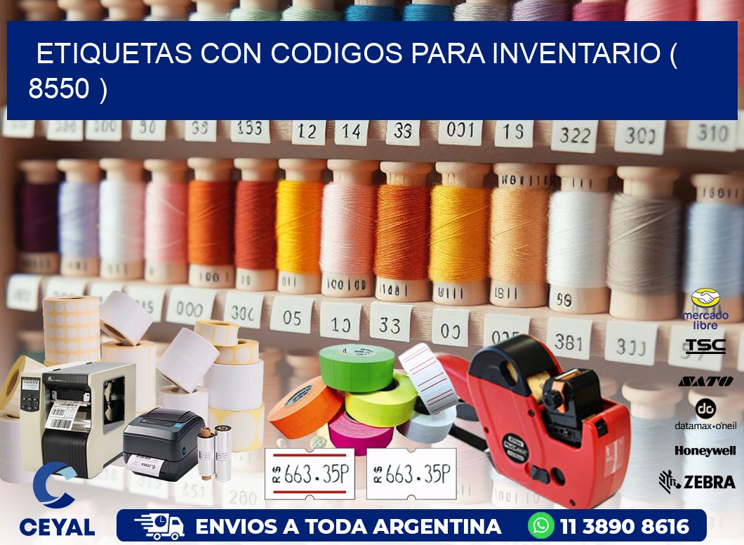 ETIQUETAS CON CODIGOS PARA INVENTARIO ( 8550 )