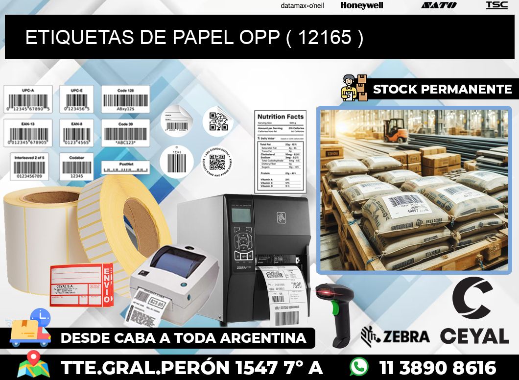 ETIQUETAS DE PAPEL OPP ( 12165 )