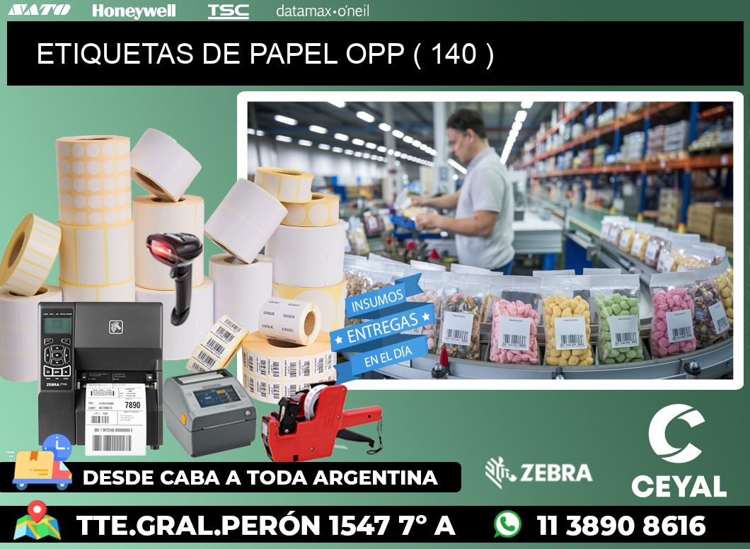 ETIQUETAS DE PAPEL OPP ( 140 )