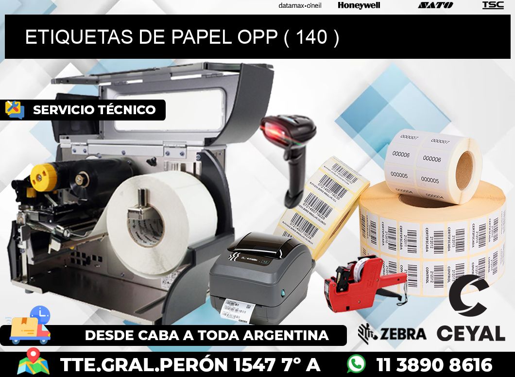 ETIQUETAS DE PAPEL OPP ( 140 )