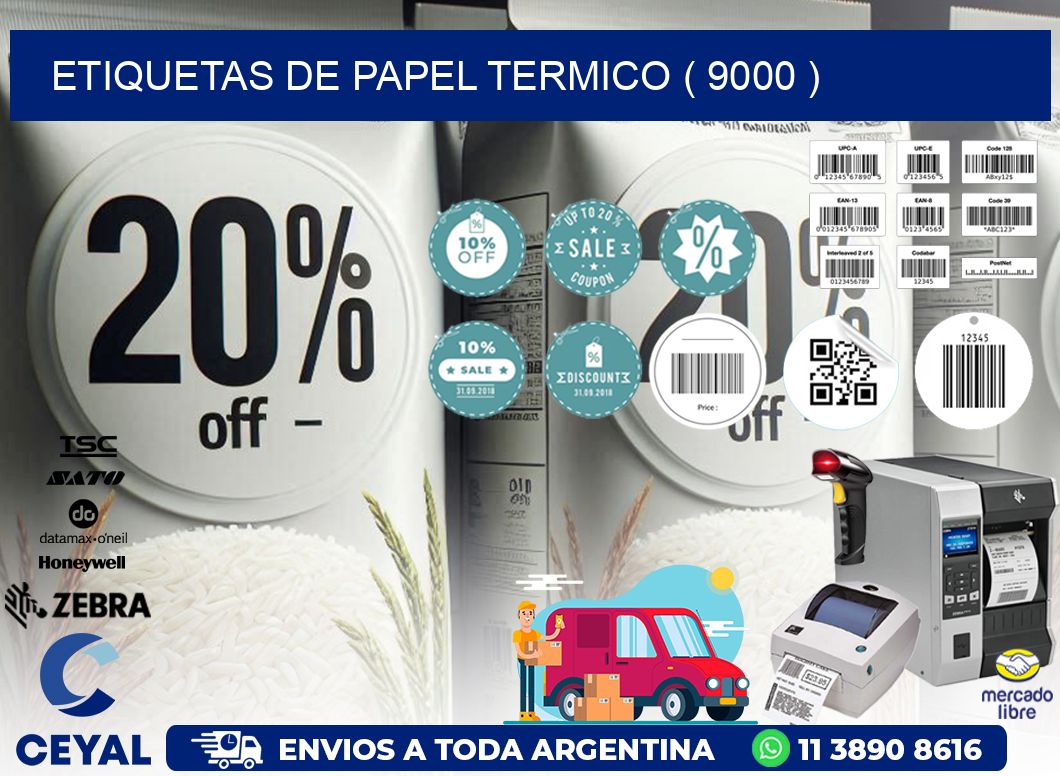 ETIQUETAS DE PAPEL TERMICO ( 9000 )