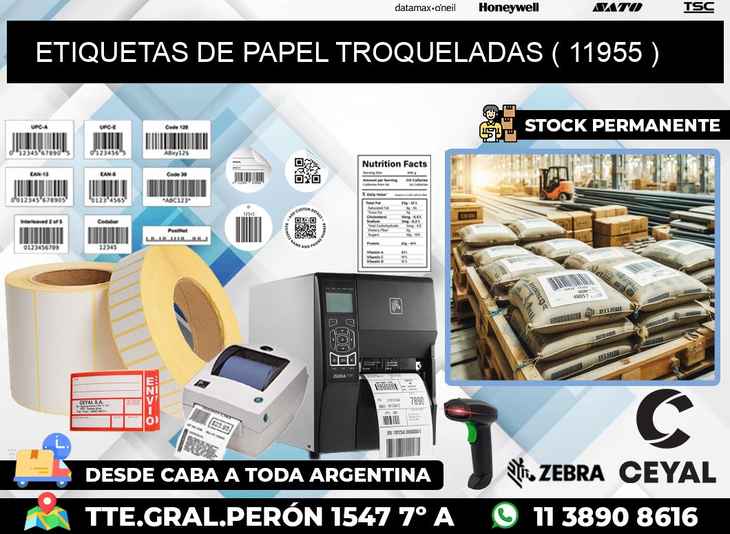 ETIQUETAS DE PAPEL TROQUELADAS ( 11955 )