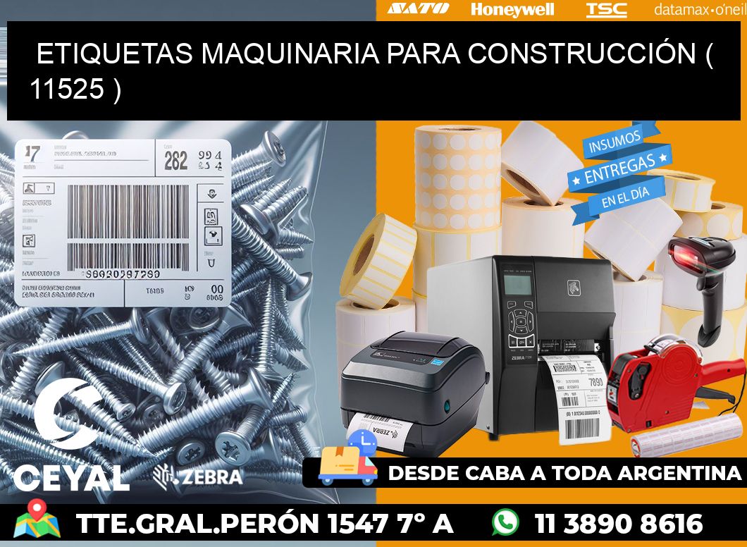 ETIQUETAS MAQUINARIA PARA CONSTRUCCIÓN ( 11525 )