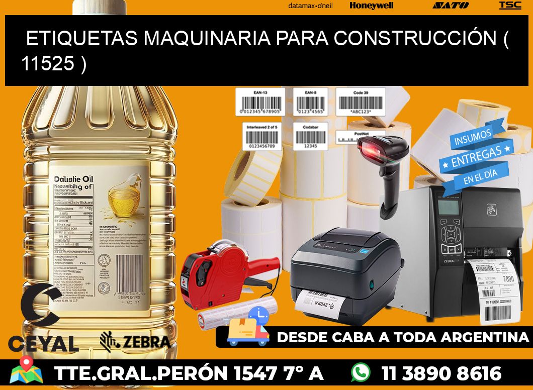 ETIQUETAS MAQUINARIA PARA CONSTRUCCIÓN ( 11525 )