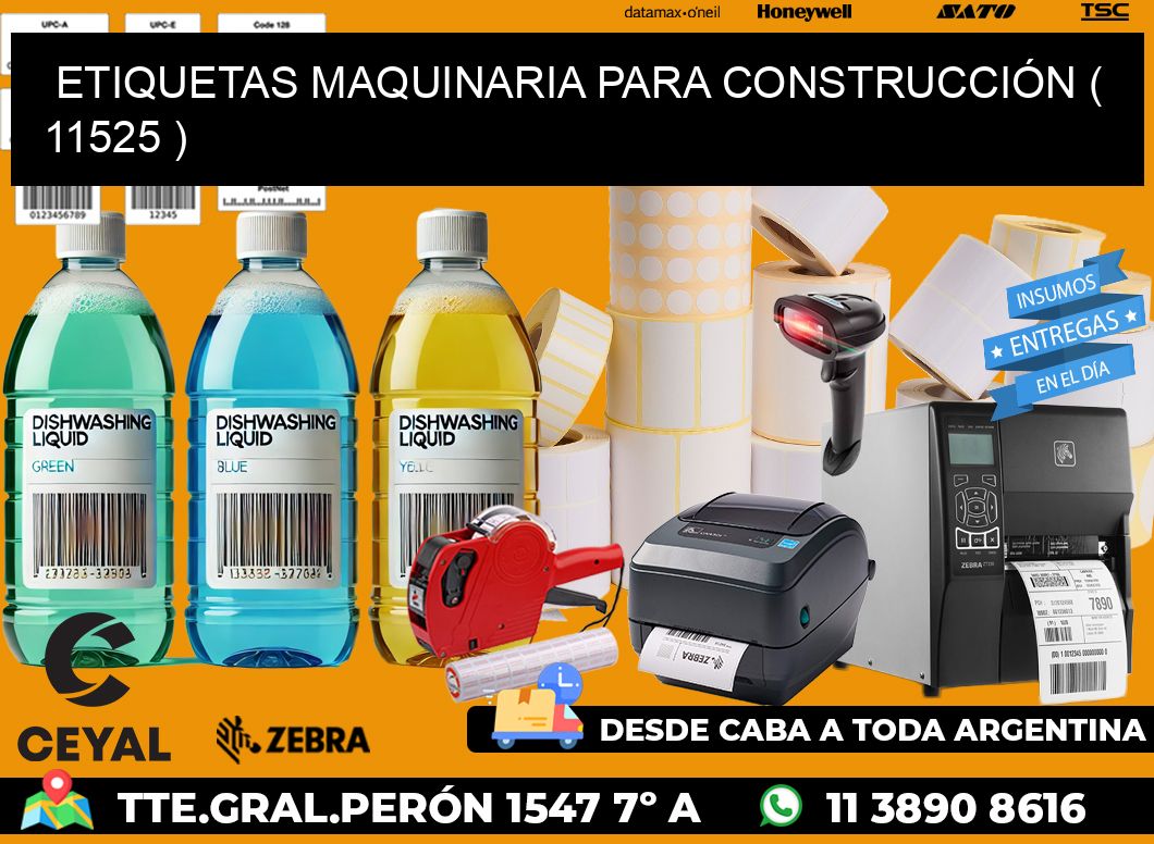 ETIQUETAS MAQUINARIA PARA CONSTRUCCIÓN ( 11525 )