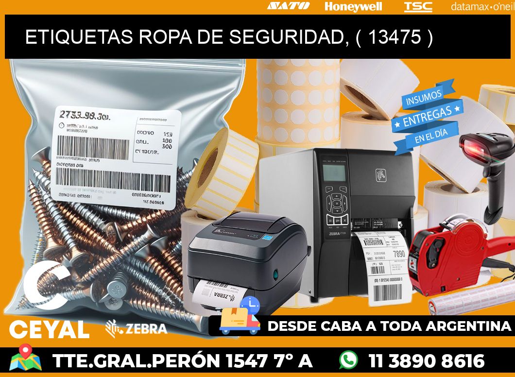 ETIQUETAS ROPA DE SEGURIDAD, ( 13475 )