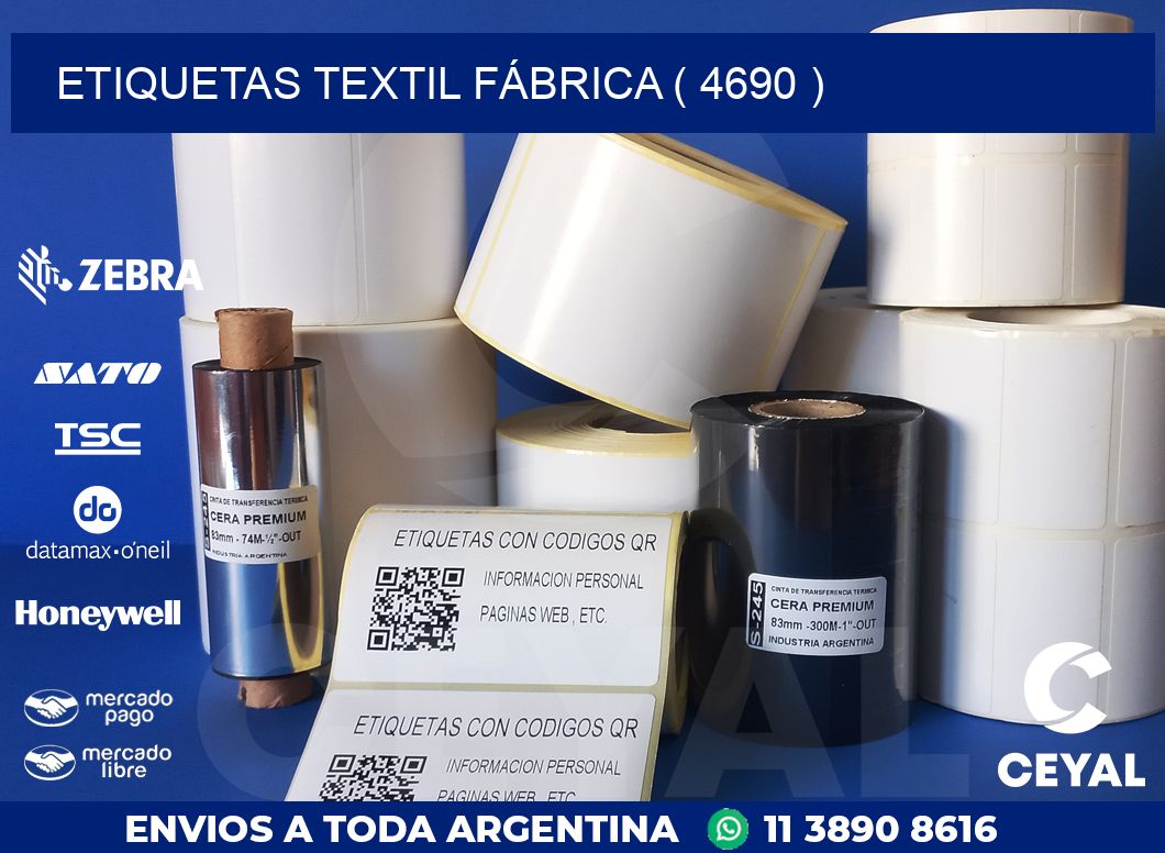 ETIQUETAS TEXTIL FÁBRICA ( 4690 )