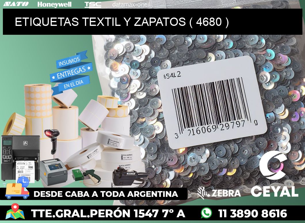 ETIQUETAS TEXTIL Y ZAPATOS ( 4680 )