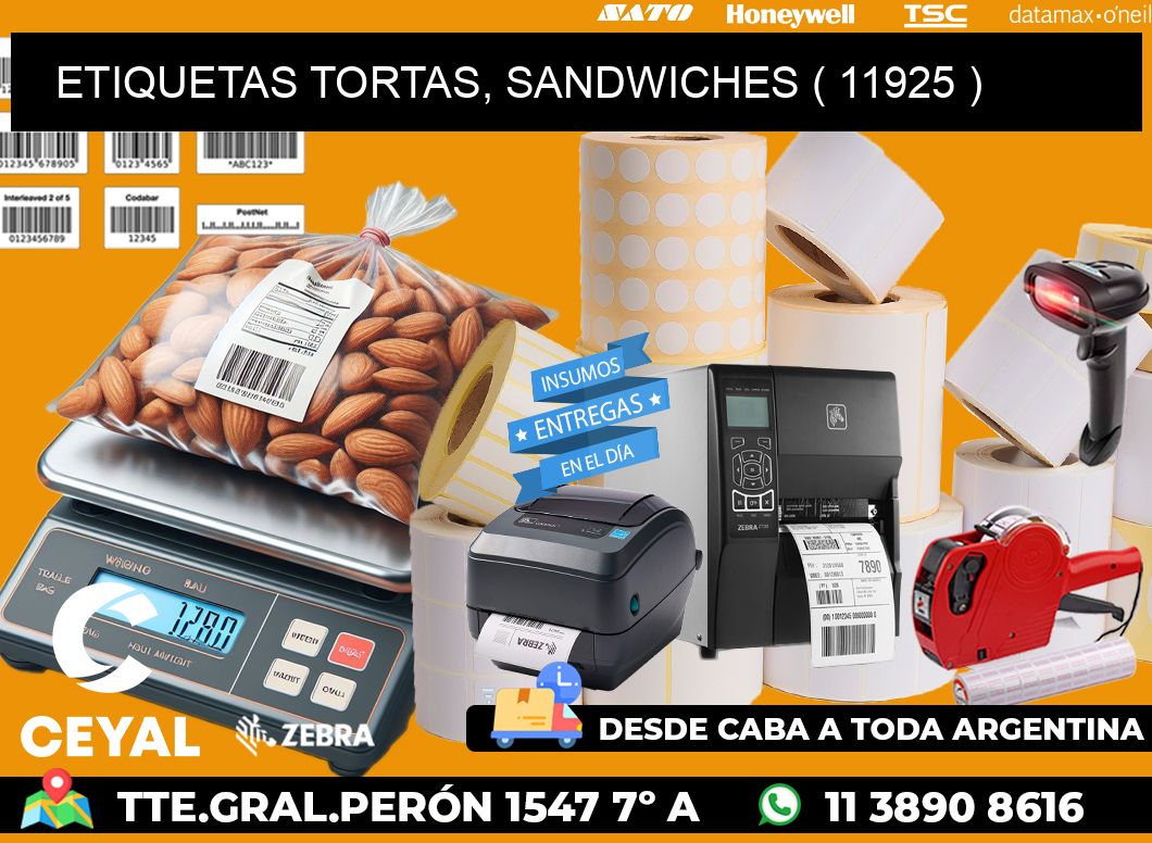 ETIQUETAS TORTAS, SANDWICHES ( 11925 )