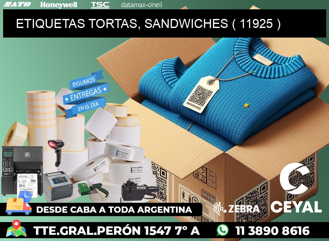 ETIQUETAS TORTAS, SANDWICHES ( 11925 )