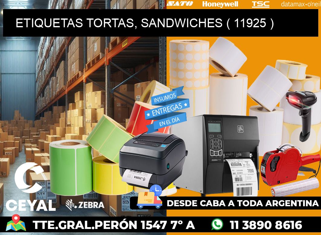 ETIQUETAS TORTAS, SANDWICHES ( 11925 )