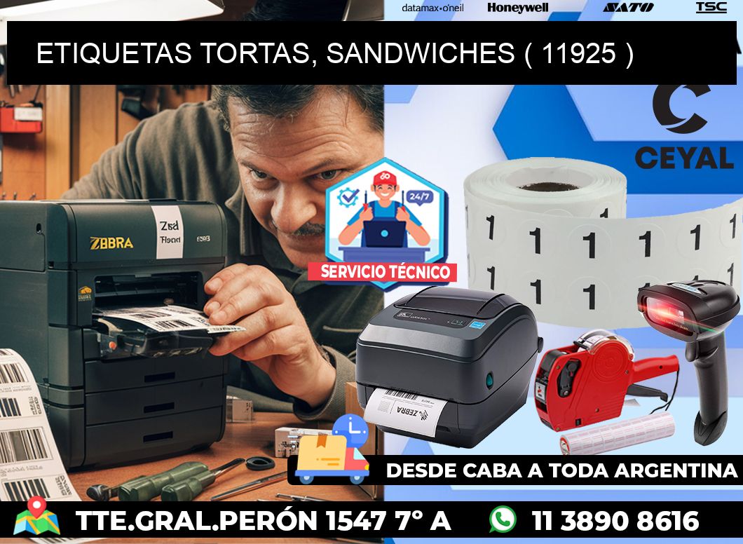 ETIQUETAS TORTAS, SANDWICHES ( 11925 )