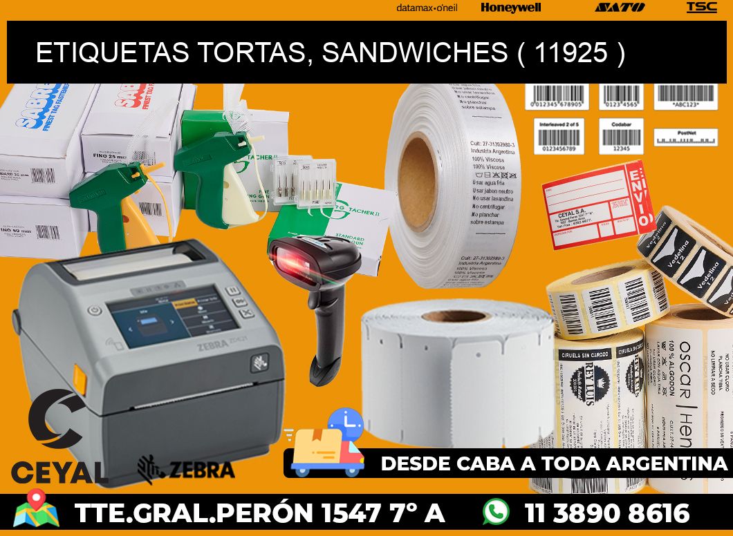 ETIQUETAS TORTAS, SANDWICHES ( 11925 )