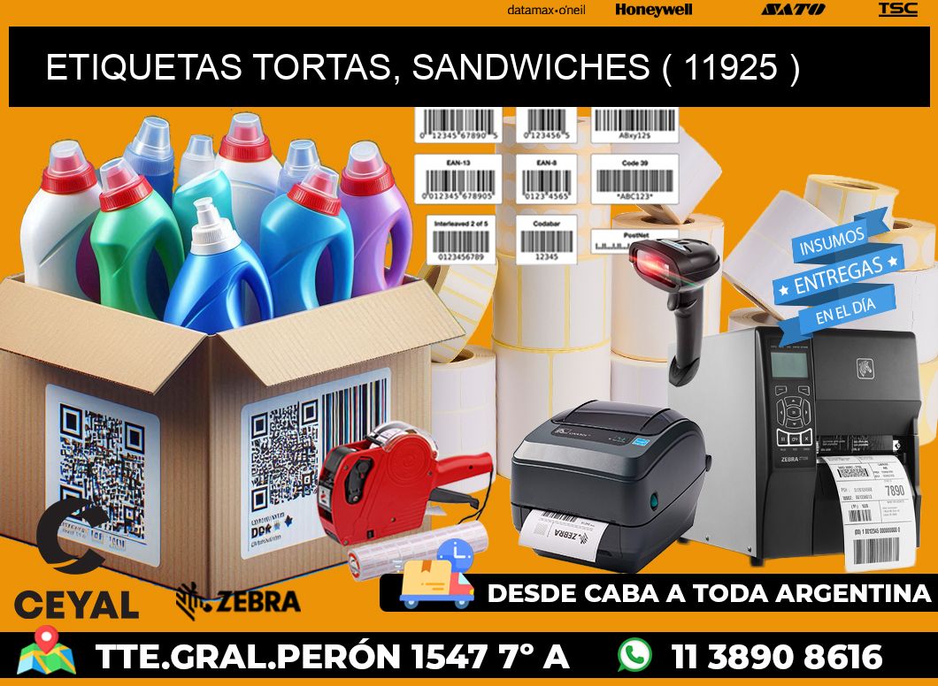 ETIQUETAS TORTAS, SANDWICHES ( 11925 )