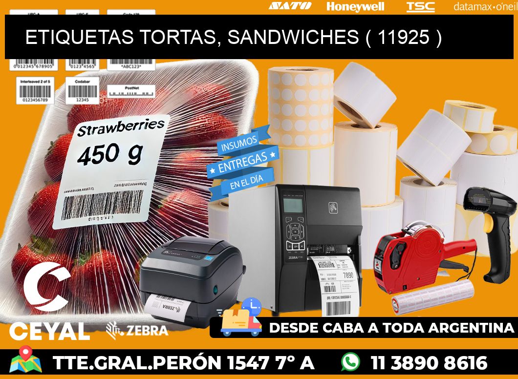 ETIQUETAS TORTAS, SANDWICHES ( 11925 )