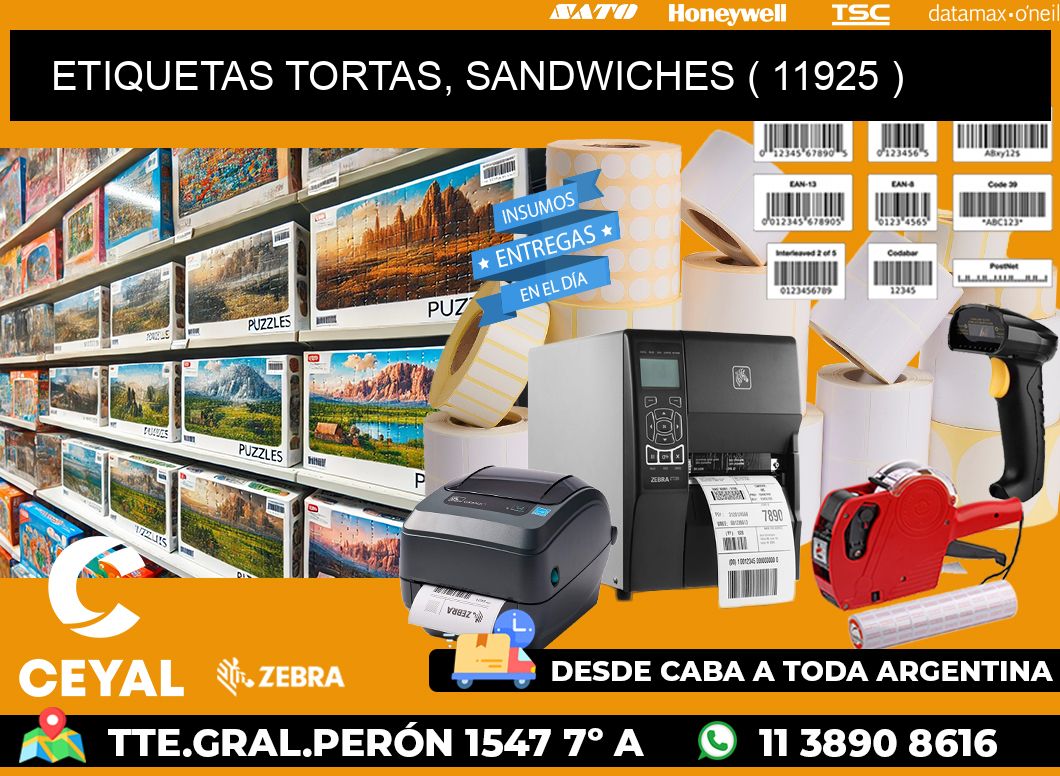 ETIQUETAS TORTAS, SANDWICHES ( 11925 )