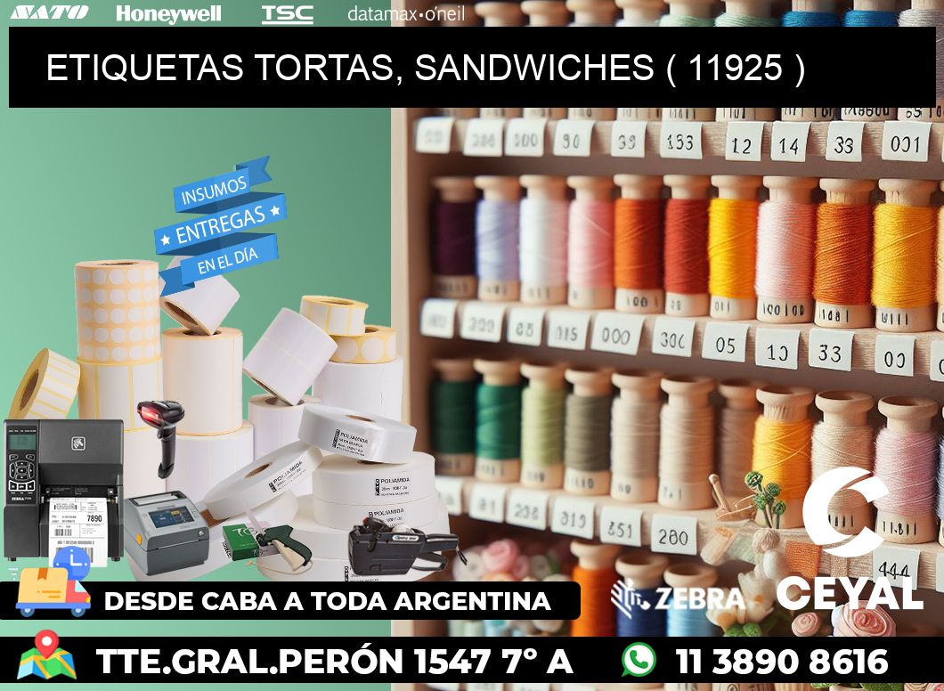 ETIQUETAS TORTAS, SANDWICHES ( 11925 )