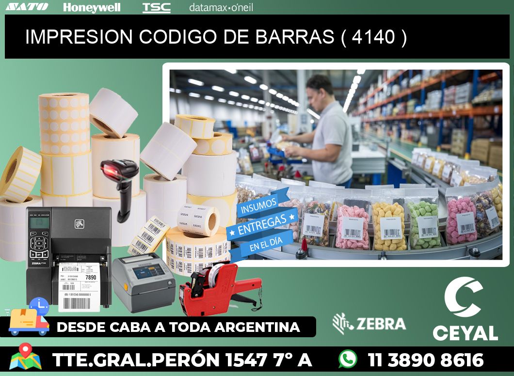 IMPRESION CODIGO DE BARRAS ( 4140 )