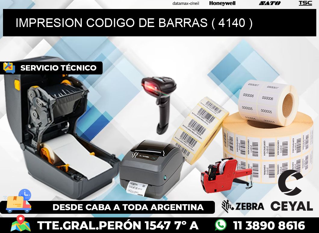 IMPRESION CODIGO DE BARRAS ( 4140 )