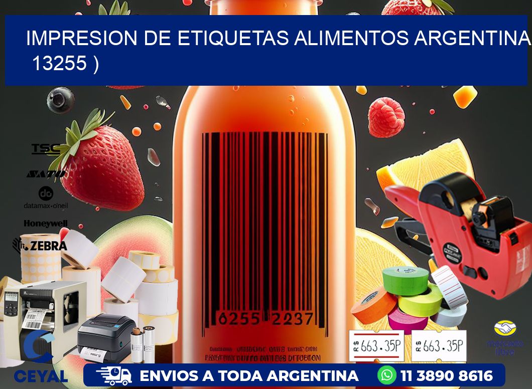 IMPRESION DE ETIQUETAS ALIMENTOS ARGENTINA   13255 )