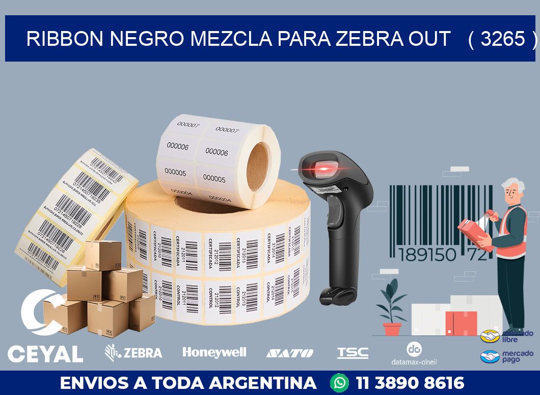 RIBBON NEGRO MEZCLA PARA ZEBRA OUT   ( 3265 )