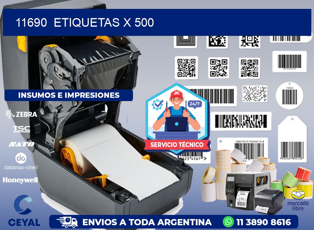 11690  ETIQUETAS X 500