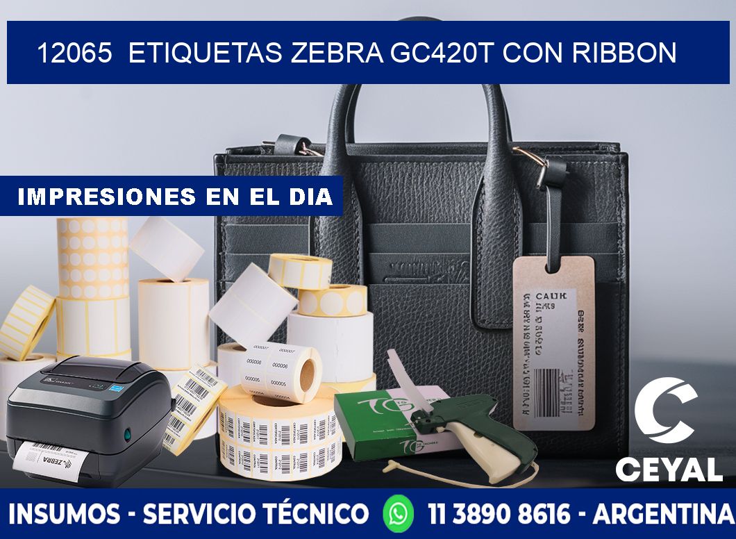 12065  ETIQUETAS ZEBRA GC420T CON RIBBON