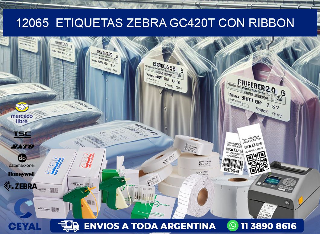 12065  ETIQUETAS ZEBRA GC420T CON RIBBON