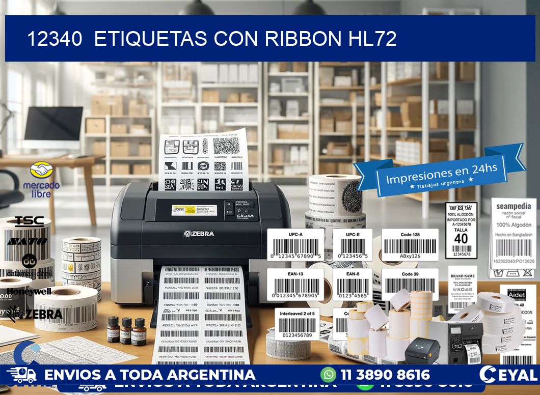 12340  ETIQUETAS CON RIBBON HL72