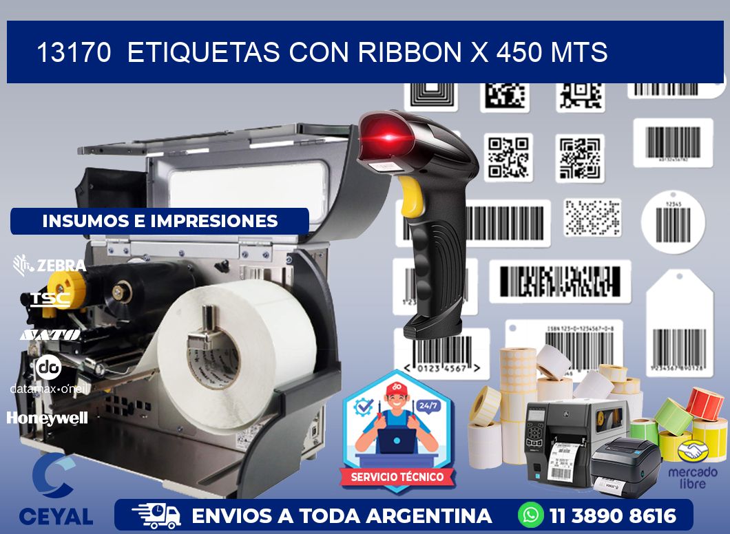 13170  ETIQUETAS CON RIBBON X 450 MTS