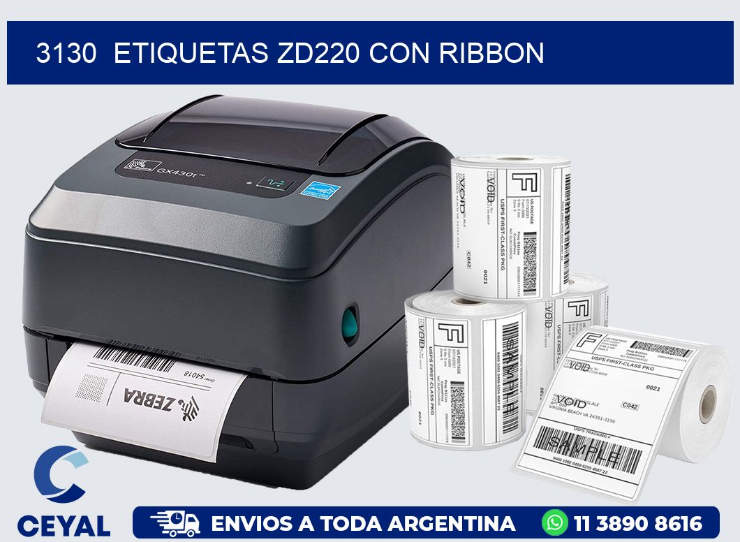 3130  ETIQUETAS ZD220 CON RIBBON