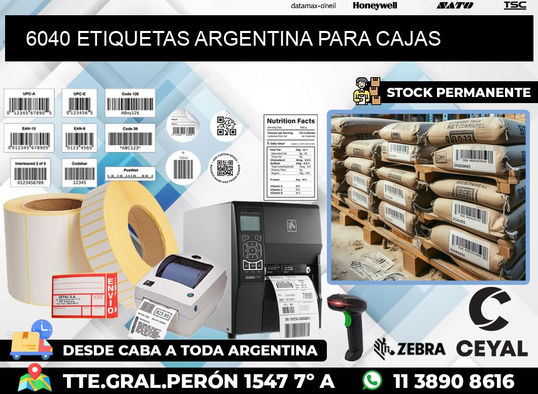 6040 ETIQUETAS ARGENTINA PARA CAJAS