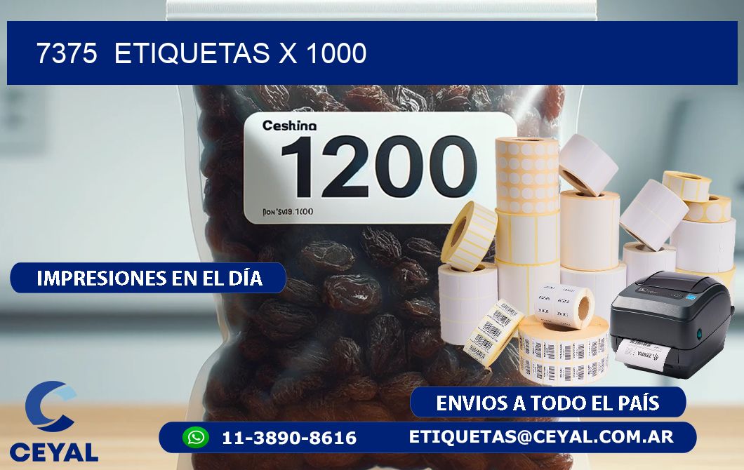 7375  ETIQUETAS X 1000