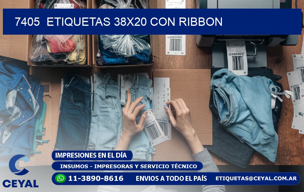 7405  ETIQUETAS 38X20 CON RIBBON