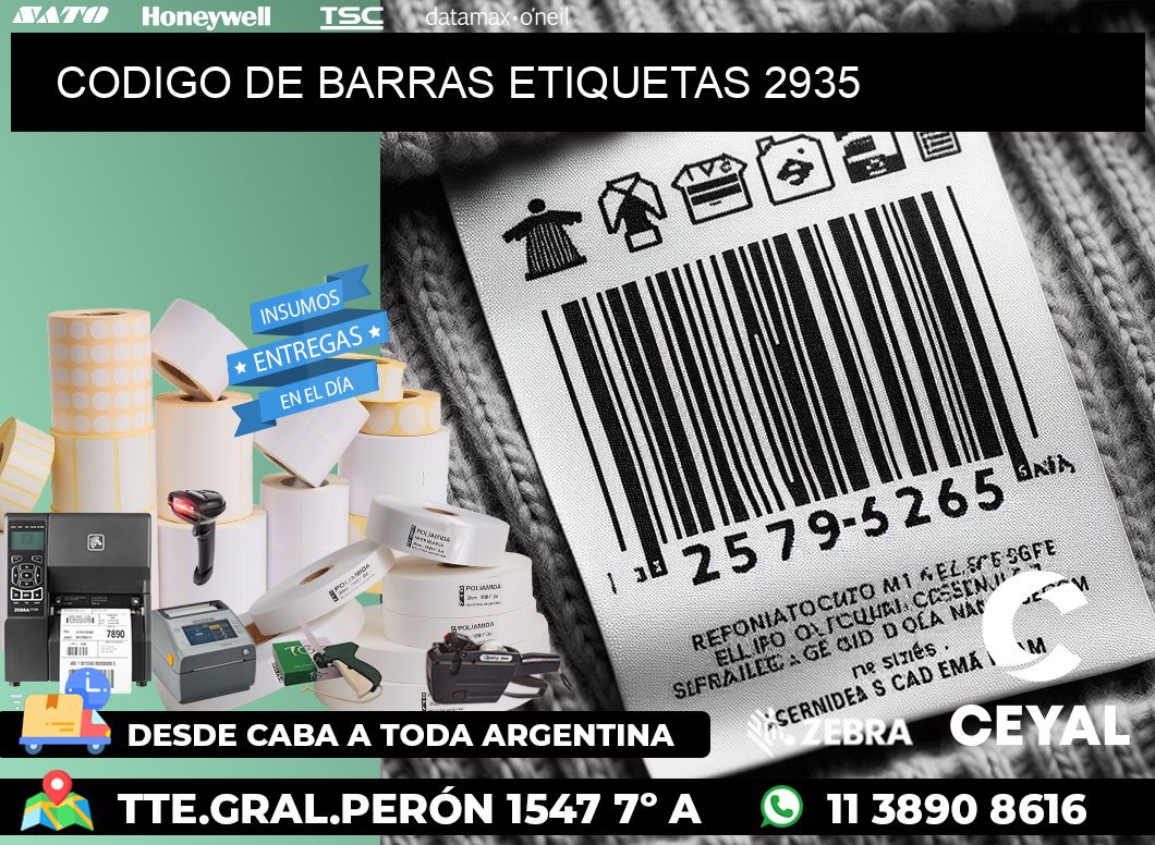 CODIGO DE BARRAS ETIQUETAS 2935