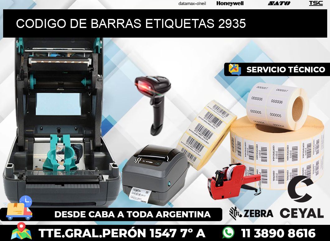 CODIGO DE BARRAS ETIQUETAS 2935