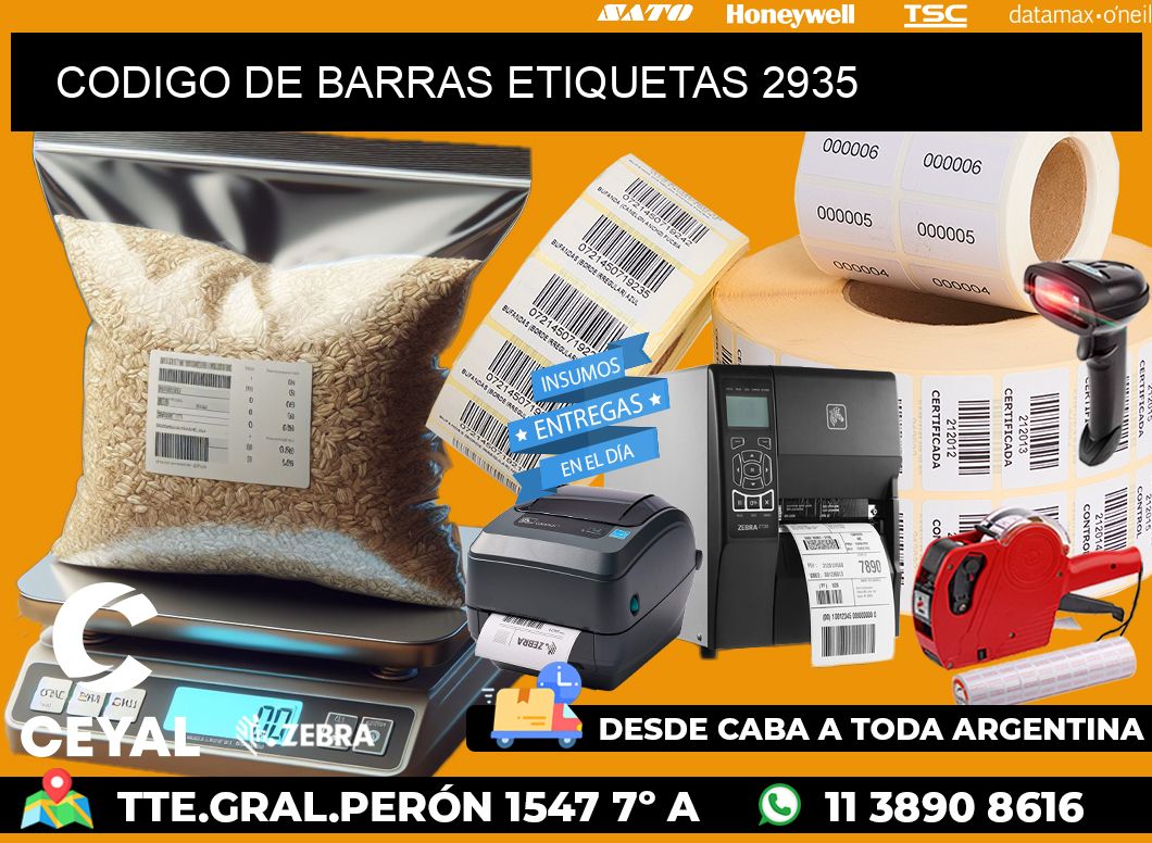 CODIGO DE BARRAS ETIQUETAS 2935