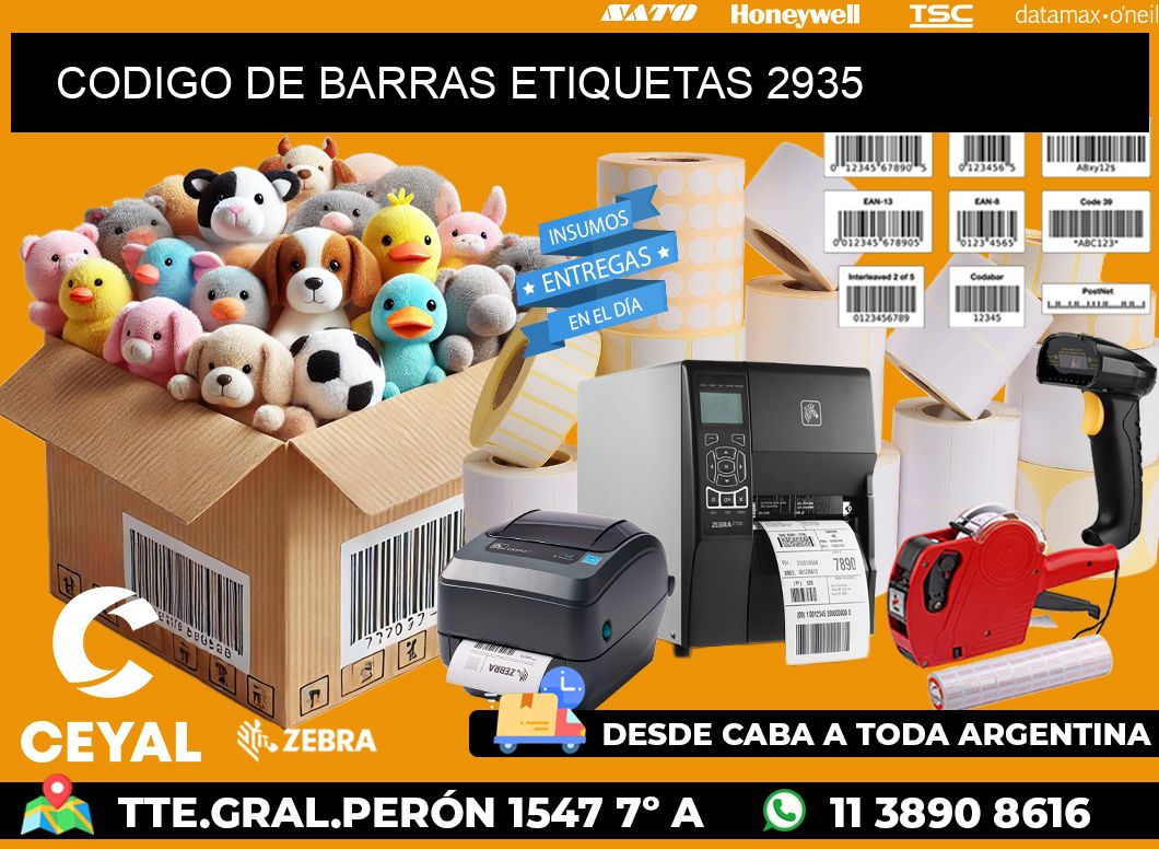 CODIGO DE BARRAS ETIQUETAS 2935