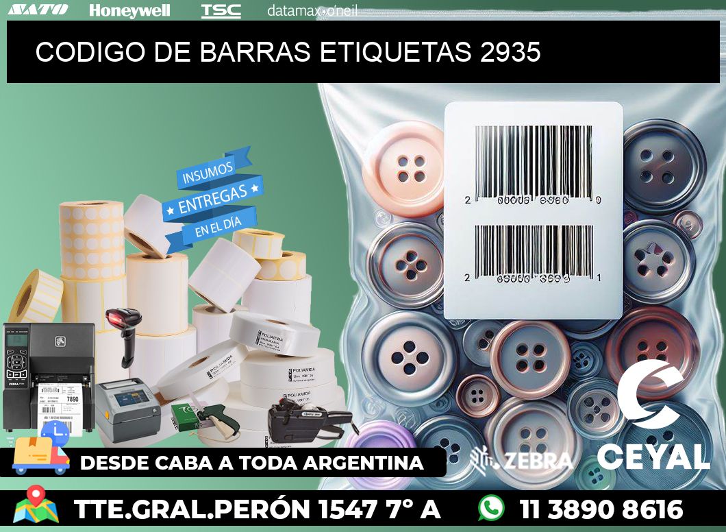 CODIGO DE BARRAS ETIQUETAS 2935