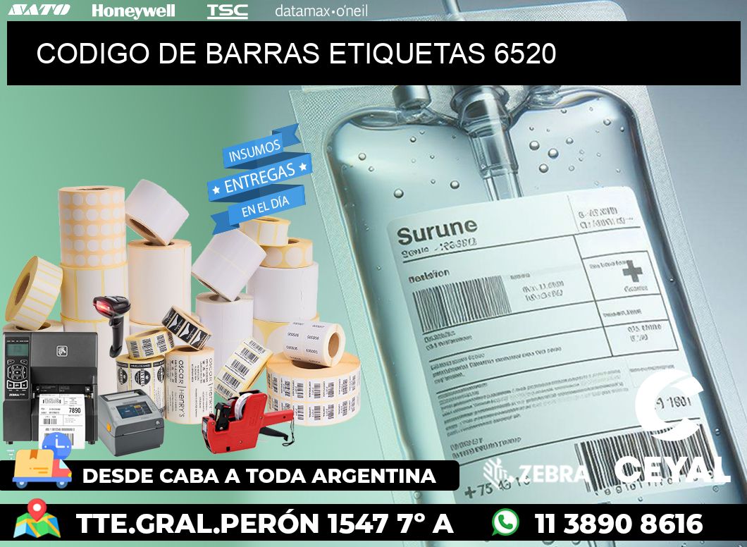 CODIGO DE BARRAS ETIQUETAS 6520