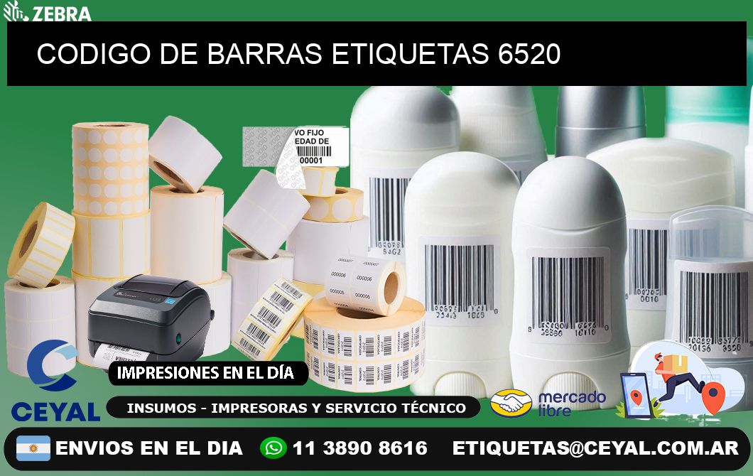 CODIGO DE BARRAS ETIQUETAS 6520