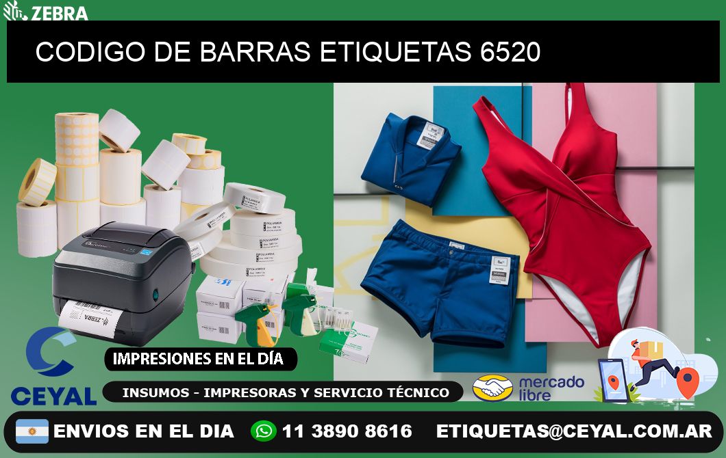 CODIGO DE BARRAS ETIQUETAS 6520